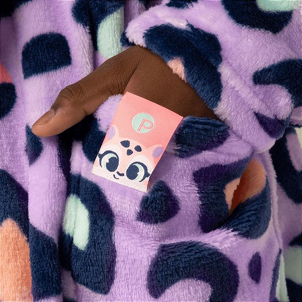 Roupão Manga Longa Soft Onça Juvenil Menina Puket 030502383