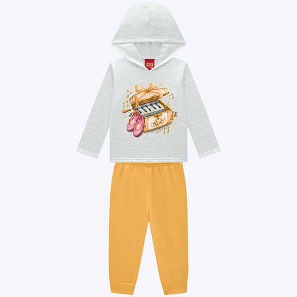 Conjunto Moletom com Capuz Infantil Menina Kyly 1000757