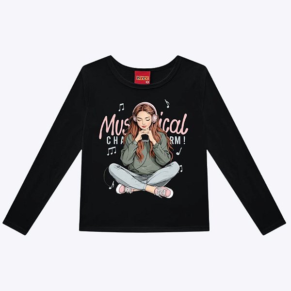 Blusa Manga Longa Infantil Menina Kyly 1000771