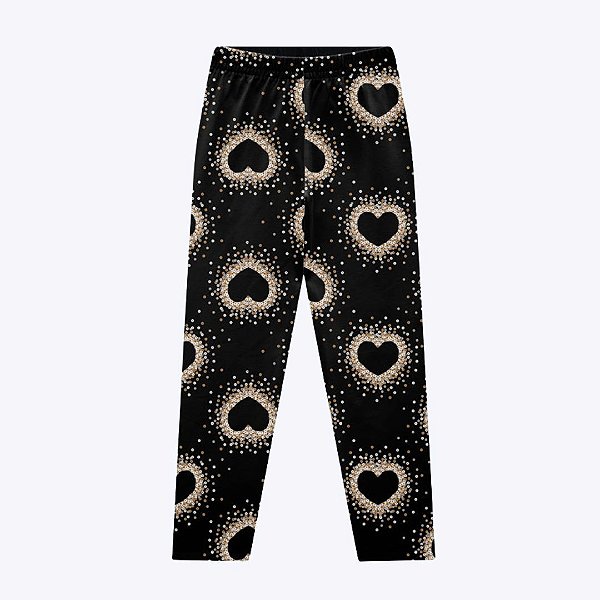 Conjunto Casaco Moletom e Calça Legging Coração Infantil Menina Kyly 1000794