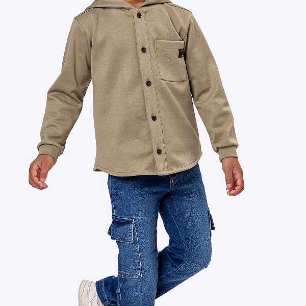 Conjunto Casaco com Capuz e Calça Jeans Infantil Menino Vigat 3024