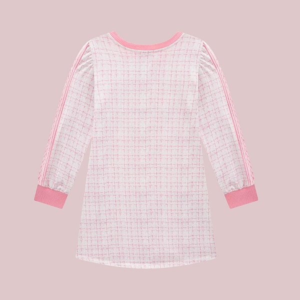 Vestido Manga Longa em Termoskin Peluciado Infantil Menina Infanti 79244