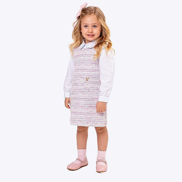 Vestido Tweed Colorido Infantil Menina Vigat 4022