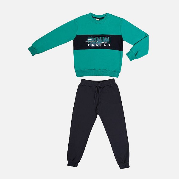 Conjunto Moletom Infantil Menino Have Fun 29447 Verde