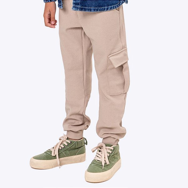 Conjunto Blusa Manga Longa Listrada com Casaco Jeans e Calça Moletom Infantil Menino Vigat 3014