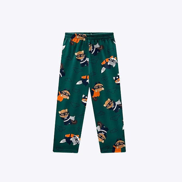 Pijama Manga Longa Brilha No Escuro Raposinha Infantil Menino Kyly 1000874 Mescla