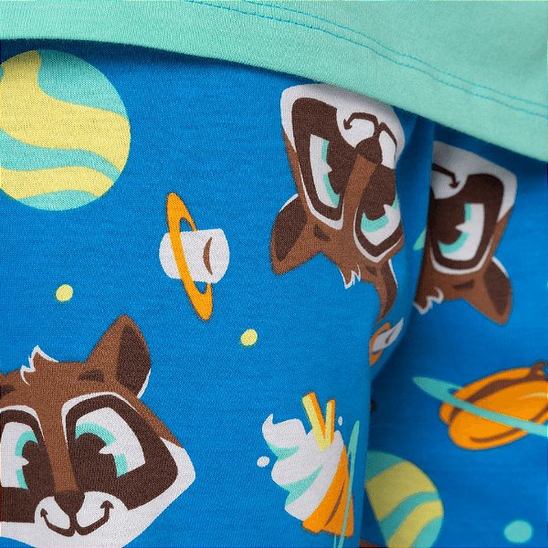 Pijama Manga Longa Guaxinim Infantil Menino Puket 030402894 Verde Agua