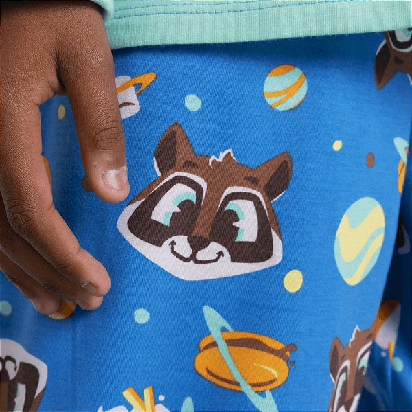 Pijama Manga Longa Guaxinim Juvenil Menino Puket 030502416 Verde Agua