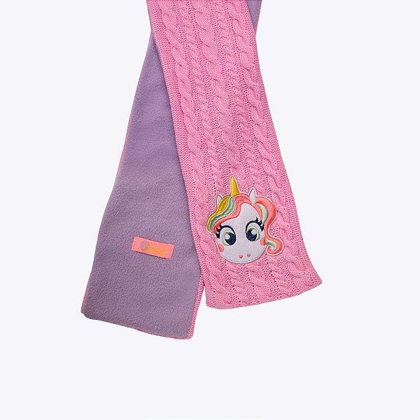 Cachecol Unicórnio Encantado Infantil Menina Puket 050404010 Rosa