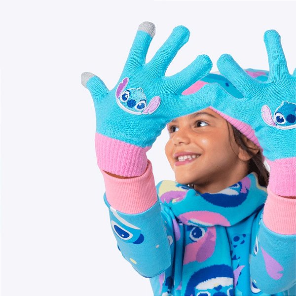 Luva Stitch Disney Infantil Menina Puket 050404079 Azul