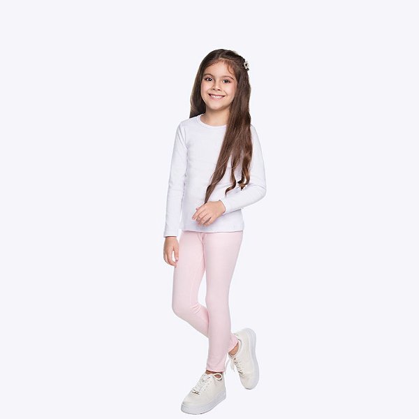 Blusa Manga Longa Branca Em Ribana Infantil Menina Have Fun 28293 Branco