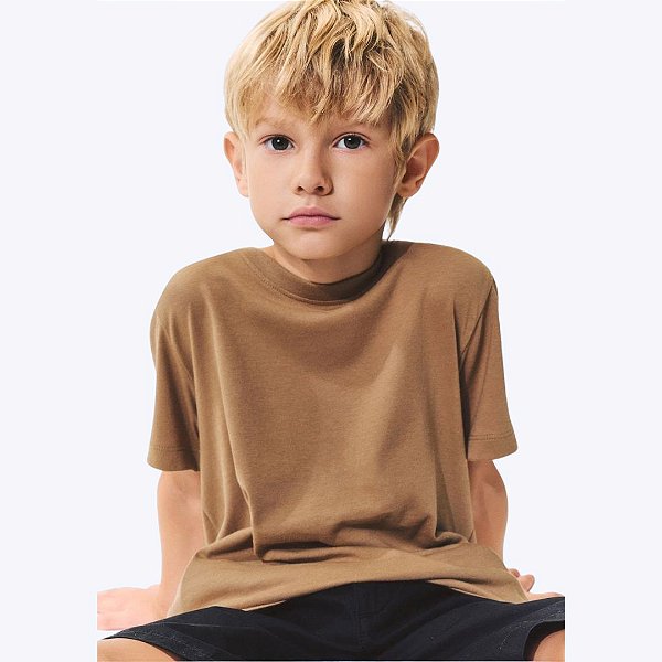 Camiseta Básica Manga Curta Slim Infantil Menino Hering Kids 5Cmvhkgen Marron Lixado