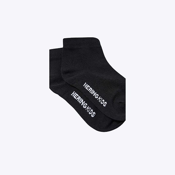 Kit Com 3 Pares De Meia Cano Curto Preta Infantil Unissex Hering Kids Latln10sn Preto