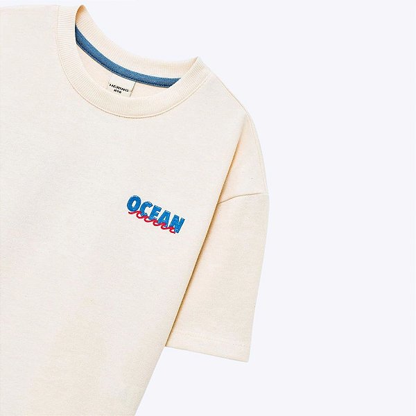 Blusa Manga Curta Off White Oversized Estampada Infantil Menina Hering Kids 5G6tnkuen Offwhite