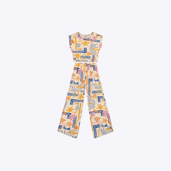 Conjunto Blusa Cropped Com Calça Pantacourt Estampado Infantil Menina Brandili 26620 Rosa