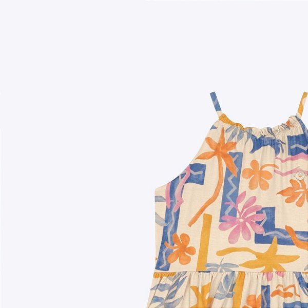 Vestido Florido Infantil Menina Brandili 26600 Natural