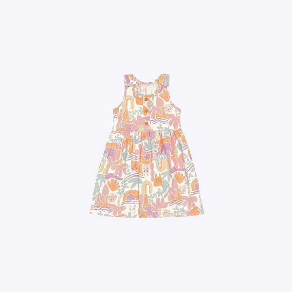 Vestido Regata Infantil Menina Brandili 26574 Natural