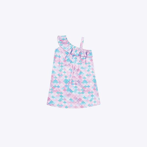 Vestido Colorido Sereia Com Strass Infantil Menina Mundo Cinti 12506 Lilas