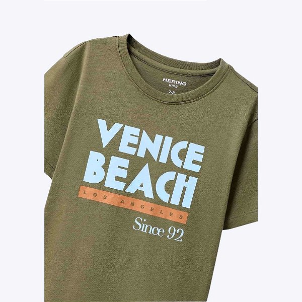 Camiseta Manga Curta Verde Venice Beach Infantil Menino Hering Kids 5Cfy12den Verde Musgo