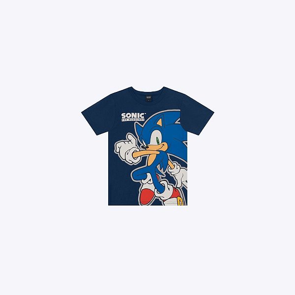 Camiseta Manga Curta Sonic Infantil Menino Brandili 26892 Branco
