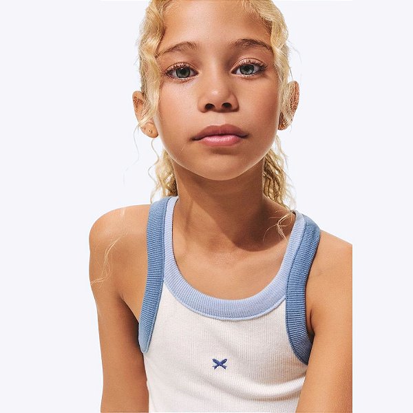 Regata Cropped Em Ribana Infantil Menina Hering Kids 51Q2nkuen Creme