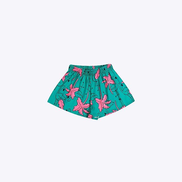 Conjunto Blusa Regata E Shorts Soltinho Estampado Infantil Menina Kyly P1001035 Rosa