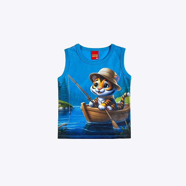 Camiseta Regata Tigre Infantil Menino Kyly 1001050 Verde