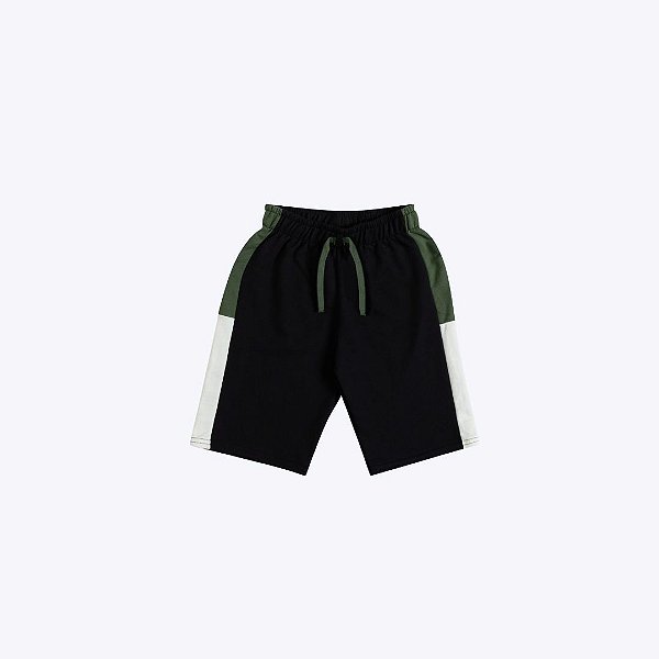 Conjunto Camiseta Manga Curta Lettering E Bermuda Moletom Infantil Menino Kyly 1001106 Azul Marinho