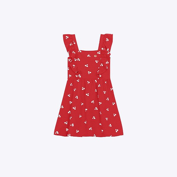Vestido Cereja Infantil Menina Brandili 26905 Vermelho