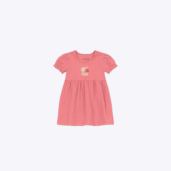 Vestido Manga Curta Bebê Menina Brandili 26830 Rosa Claro