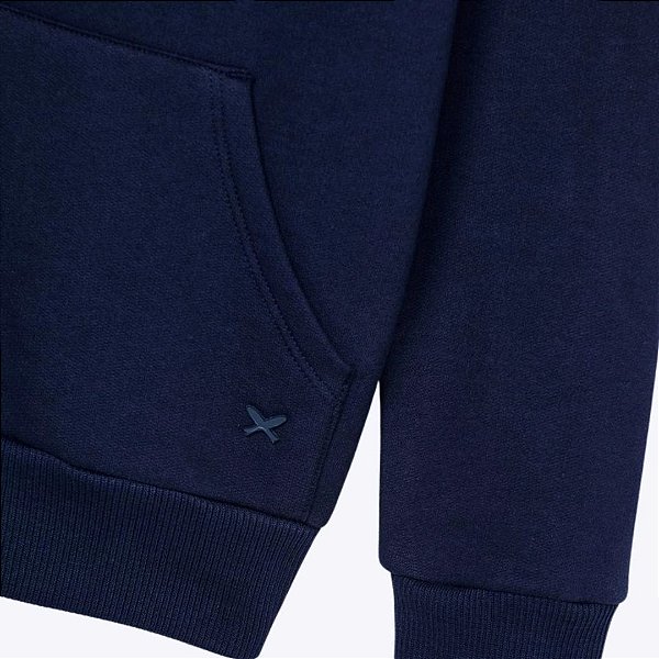 Moletom com Capuz Unissex Básico Azul Marinho Hering Kids 54JWAXTEN