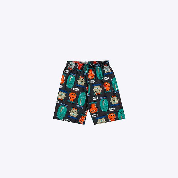 Pijama Manga Curta Monstrinhos Brilha No Escuro Infantil Menino Kyly 1001155 Azul