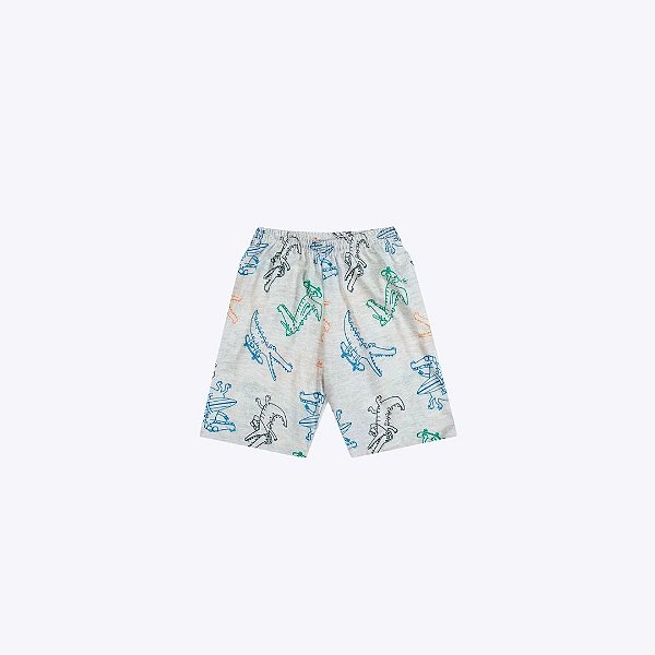 Pijama Manga Curta Jacaré Brilha No Escuro Infantil Menino Kyly 1001156 Azul Marinho