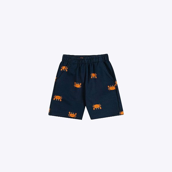 Conjunto Camisa Polo Manga Curta E Bermuda Estampa Caranguejo Infantil Menino Kyly 1001070 Mescla White