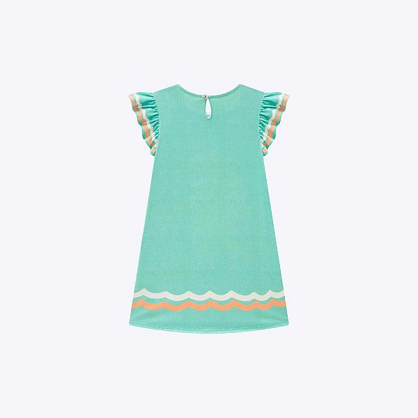 Vestido Verde em Malha Fresh Ursinho Infantil Menina Infanti 82918
