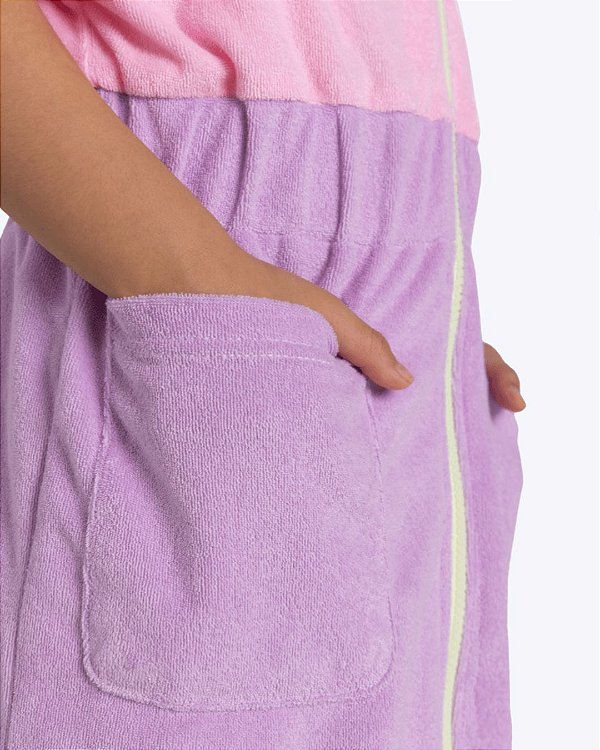 Saída de Praia Atoalhada Color Block Infantil Feminina Puket 110401343