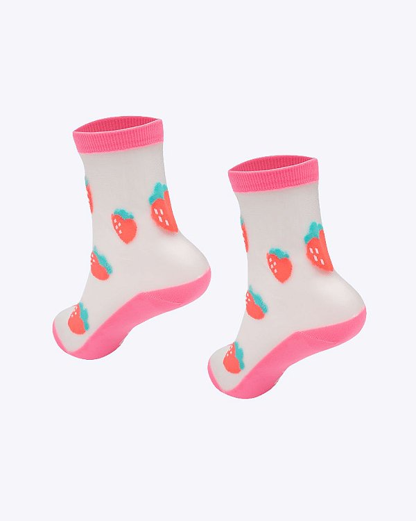 Meia Soquete Transparente Infantil Feminina Vaquinha Romântica Puket 010406360