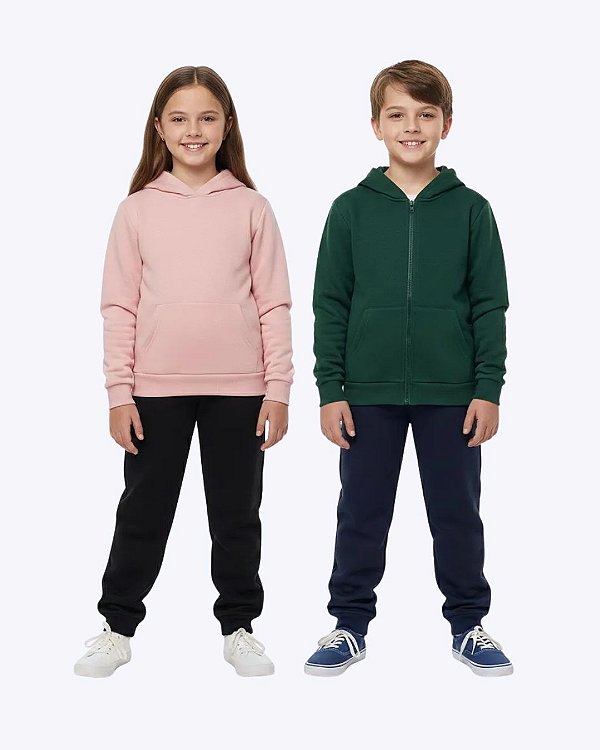 Calça Moletom Peluciado com Punho Infantil Unissex Kyly 207077