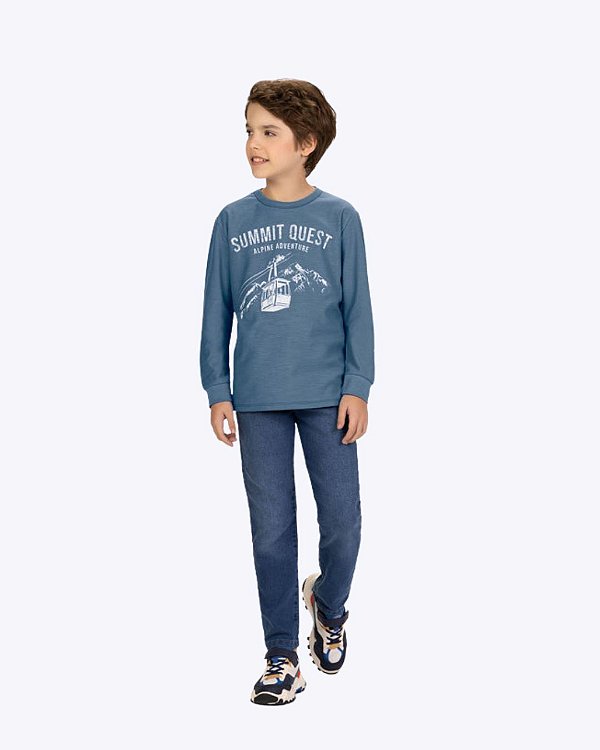 Camiseta Manga Longa Infantil Masculina Kyly 1001612