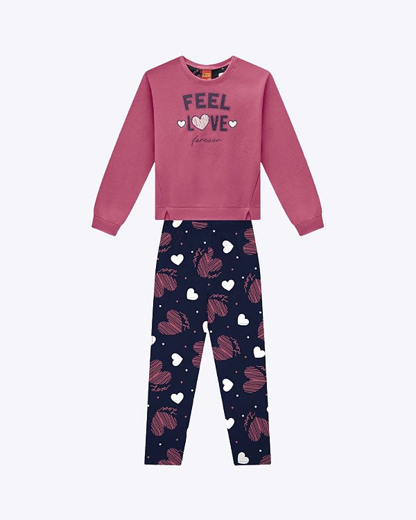 Conjunto Moletom e Calça Legging Infantil Feminino Kyly 1001560