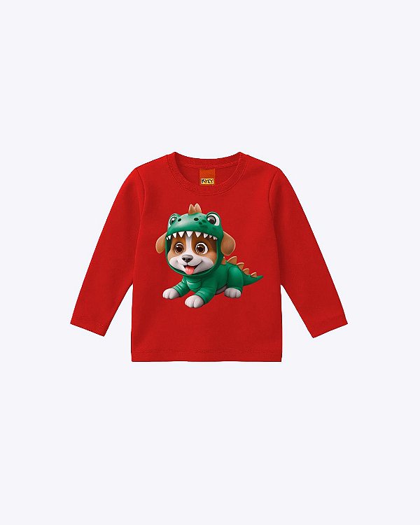 Camiseta Manga Longa Estampada Infantil Masculina Kyly 1001569