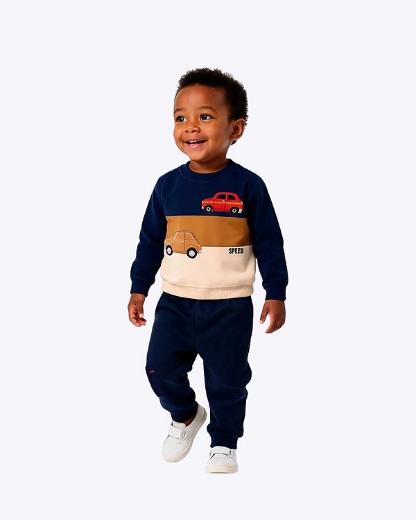 Conjunto Moletom Carros Infantil Masculino Kyly 1001580