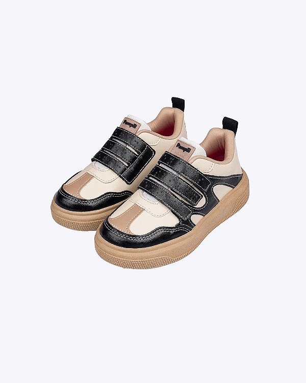 Tênis Nude com Preto Infantil Feminino Pampili 736120000