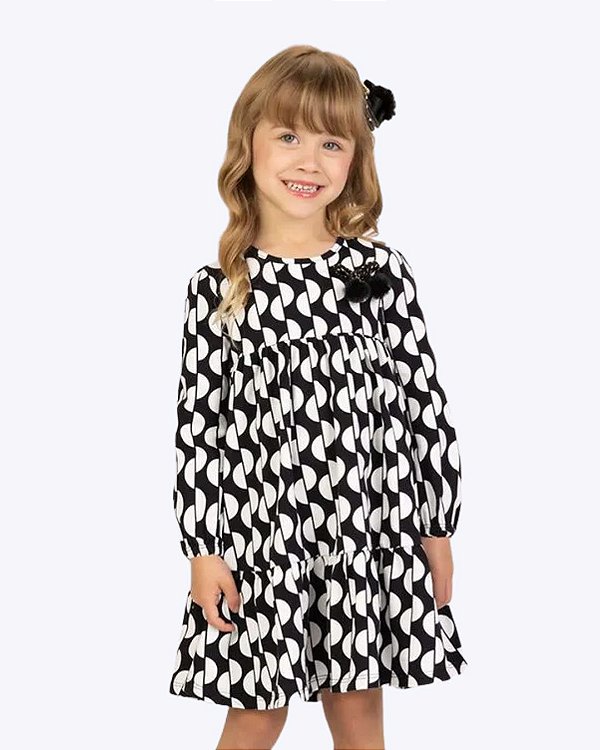 Vestido Manga Longa Cotton Infantil Feminino Milon 2001475