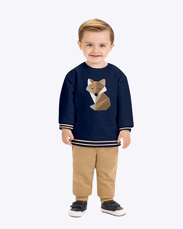 Conjunto Moletom Raposa Infantil Masculino Milon 2001530