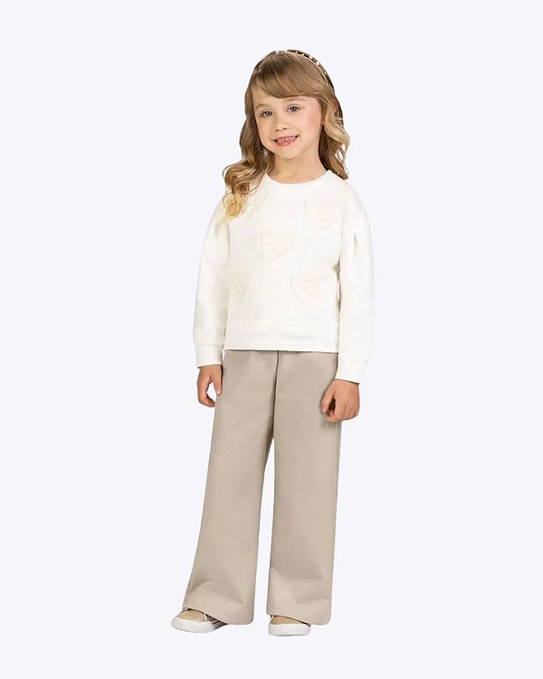 Conjunto Moletom Peluciado e Calça Moletom Infantil Feminino Milon 2001512