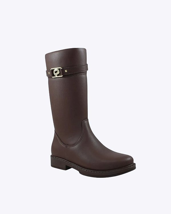 Bota Cano Longo Montaria Safira Marrom Infantil Feminina Pampili 279129000
