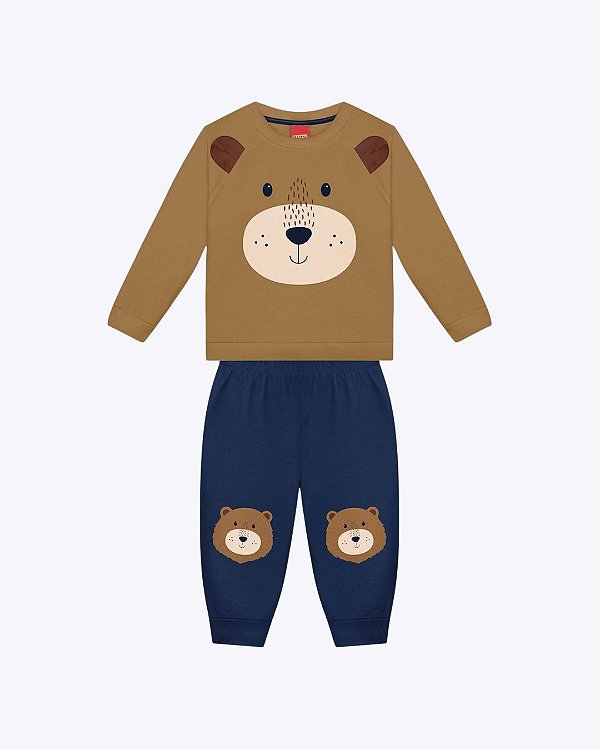 Conjunto Moletom Ursinho Bebê Menino Kyly 1002009
