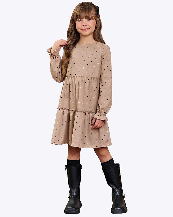Vestido em Linho Santorine com Elastano Infantil Feminino Infanti 90336