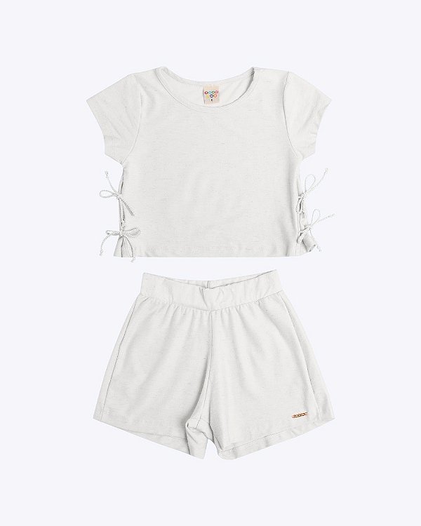 Conjunto Blusa Manga Curta e Shorts Molecotton Infantil Feminino Have Fun 30533